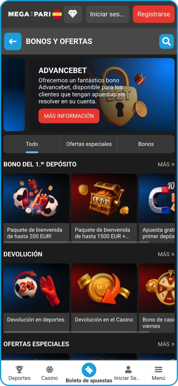 Aprovecha los generosos bonos y promociones de la aplicación Megapari.