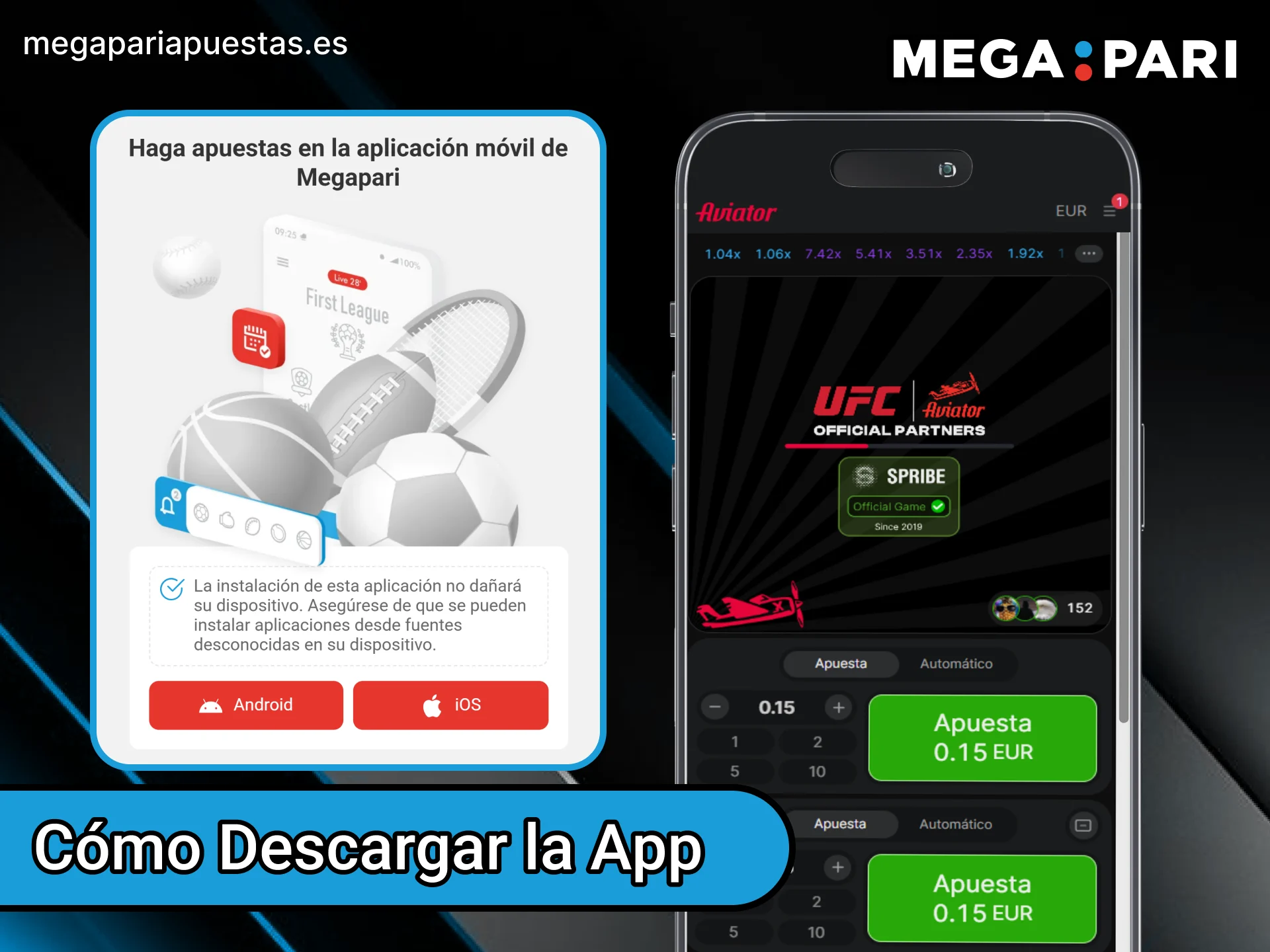Instala la aplicación MegaPari y juega a Aviator en cualquier lugar.