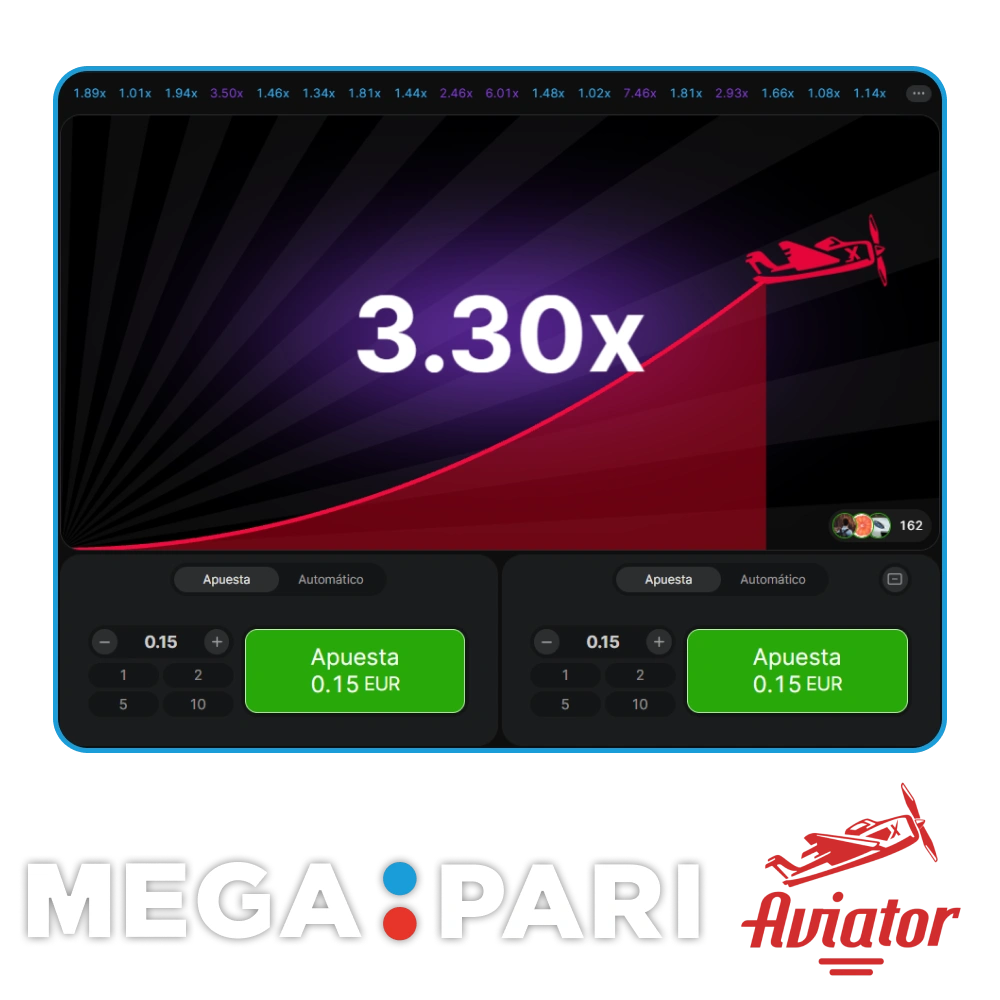 Vuela alto y consigue grandes premios en el juego MegaPari Aviator.