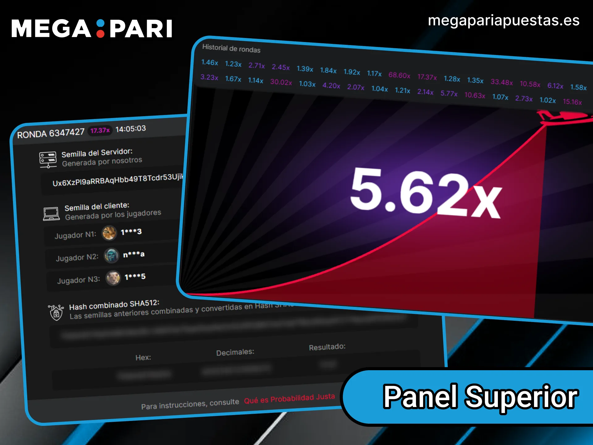 Consulta los multiplicadores anteriores en el panel superior de la interfaz de MegaPari Aviator para tomar tus decisiones de apuesta.