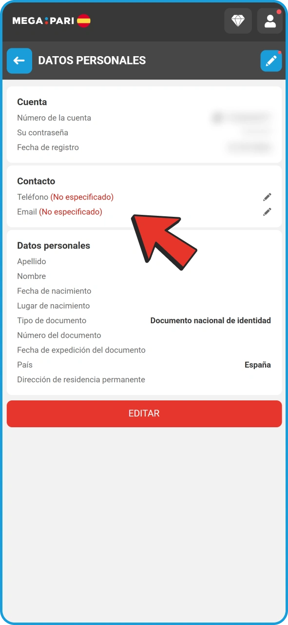 Verifica tu cuenta de MegaPari antes de jugar a Aviator.