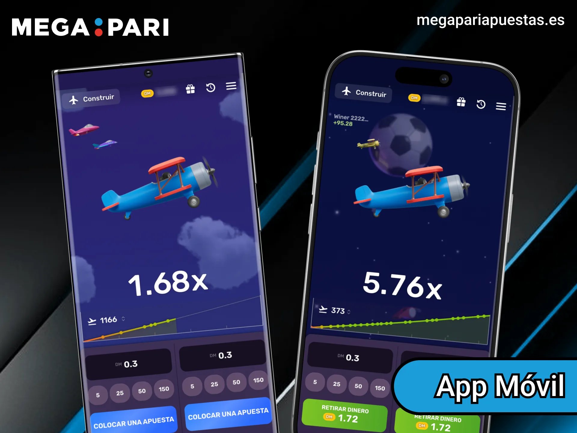 Descarga la aplicación Megapari y juega al juego Aviatrix desde tu móvil.