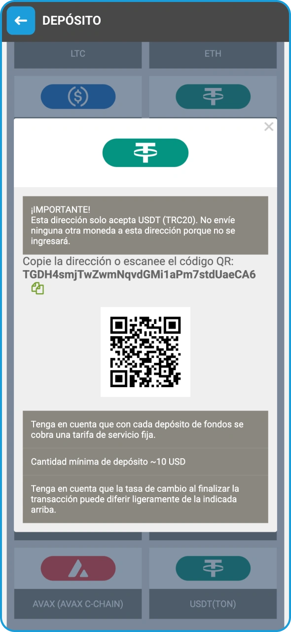 Realiza un depósito para desbloquear las funciones de Megapari Aviatrix.