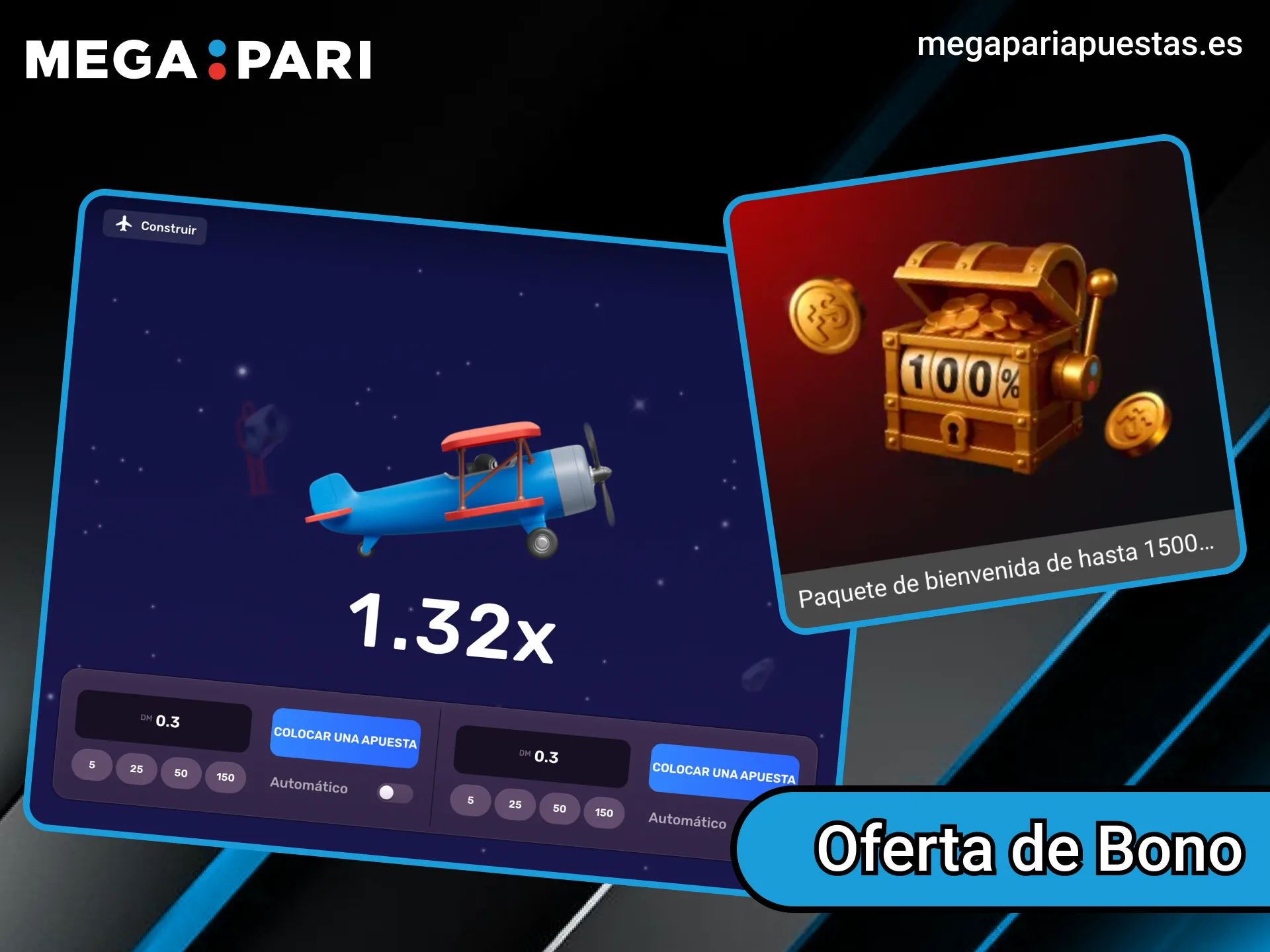 Activa el bono Megapari antes de empezar a jugar a Aviatrix.