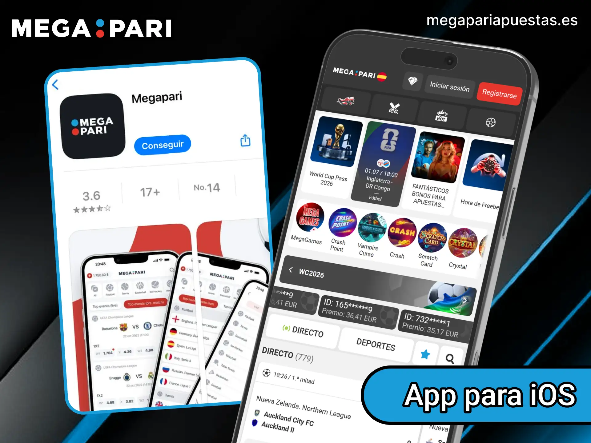 Consigue la app móvil para iOS y disfruta de las apuestas en MegaPari.