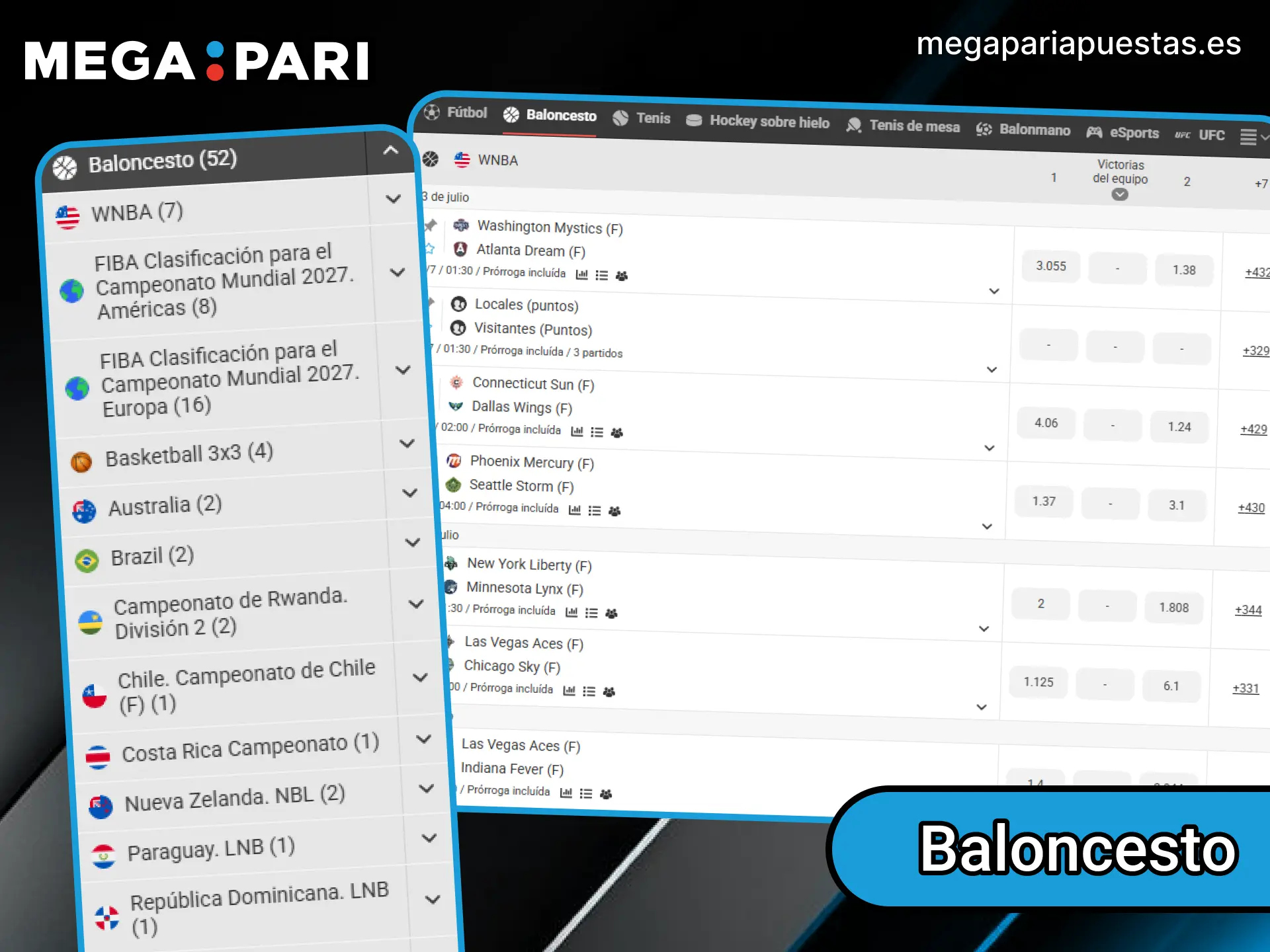 Apuesta en los partidos de baloncesto más emocionantes a través de MegaPari.