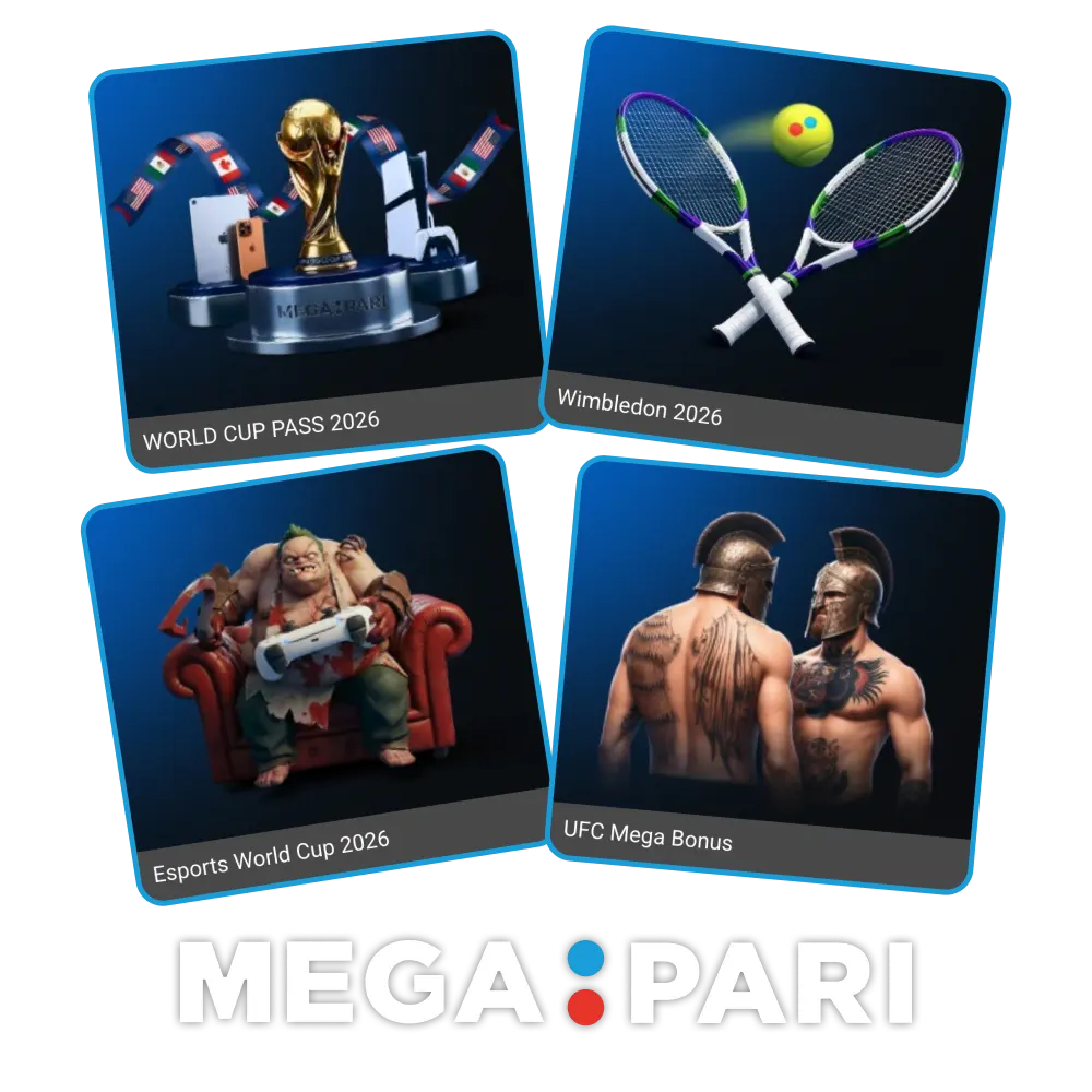 Participa en los torneos oficiales de Megapari y gana grandes premios.