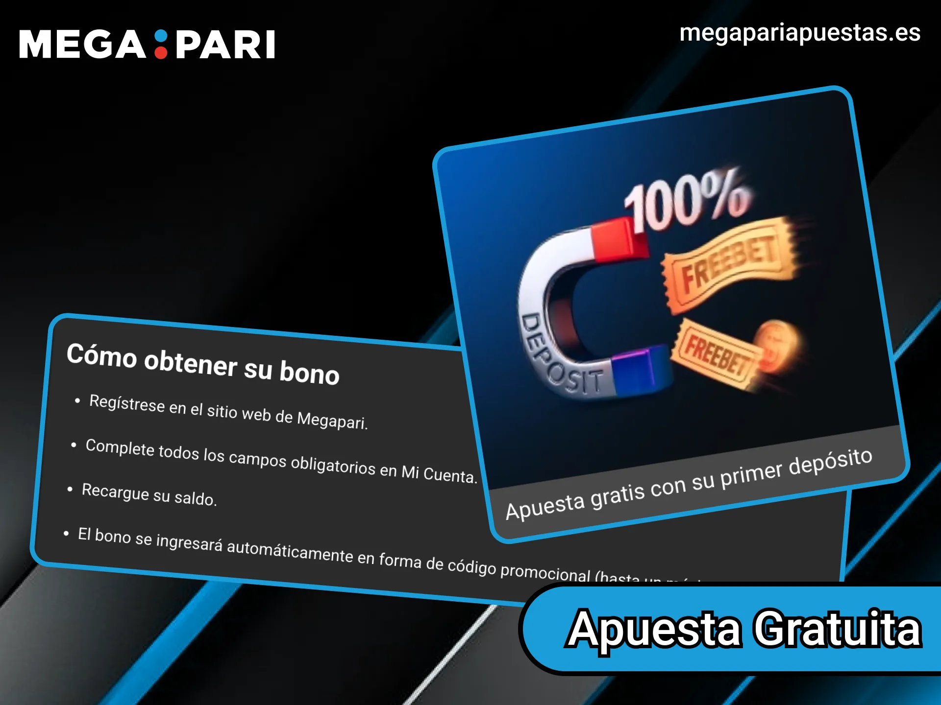 Activa el bono de apuestas gratuitas de Megapari para mejorar tu experiencia de apuestas.